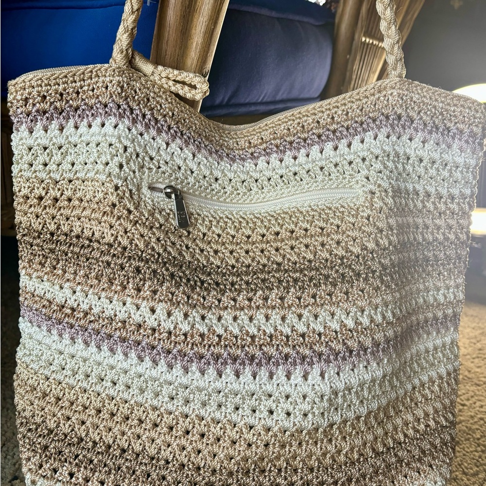 THE SAK Brand Tote in Beige and Cream